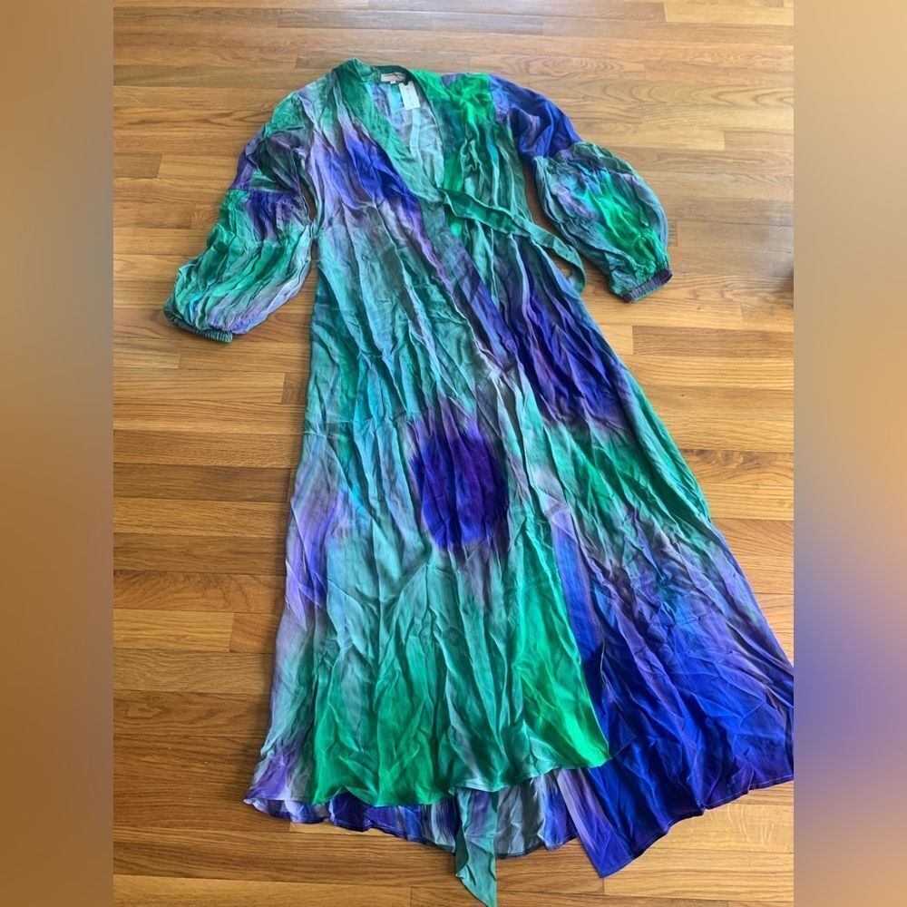 Anthropologie Siddhartha Bansal Long-Sleeve Wrap Dress - Picture 6 of 7